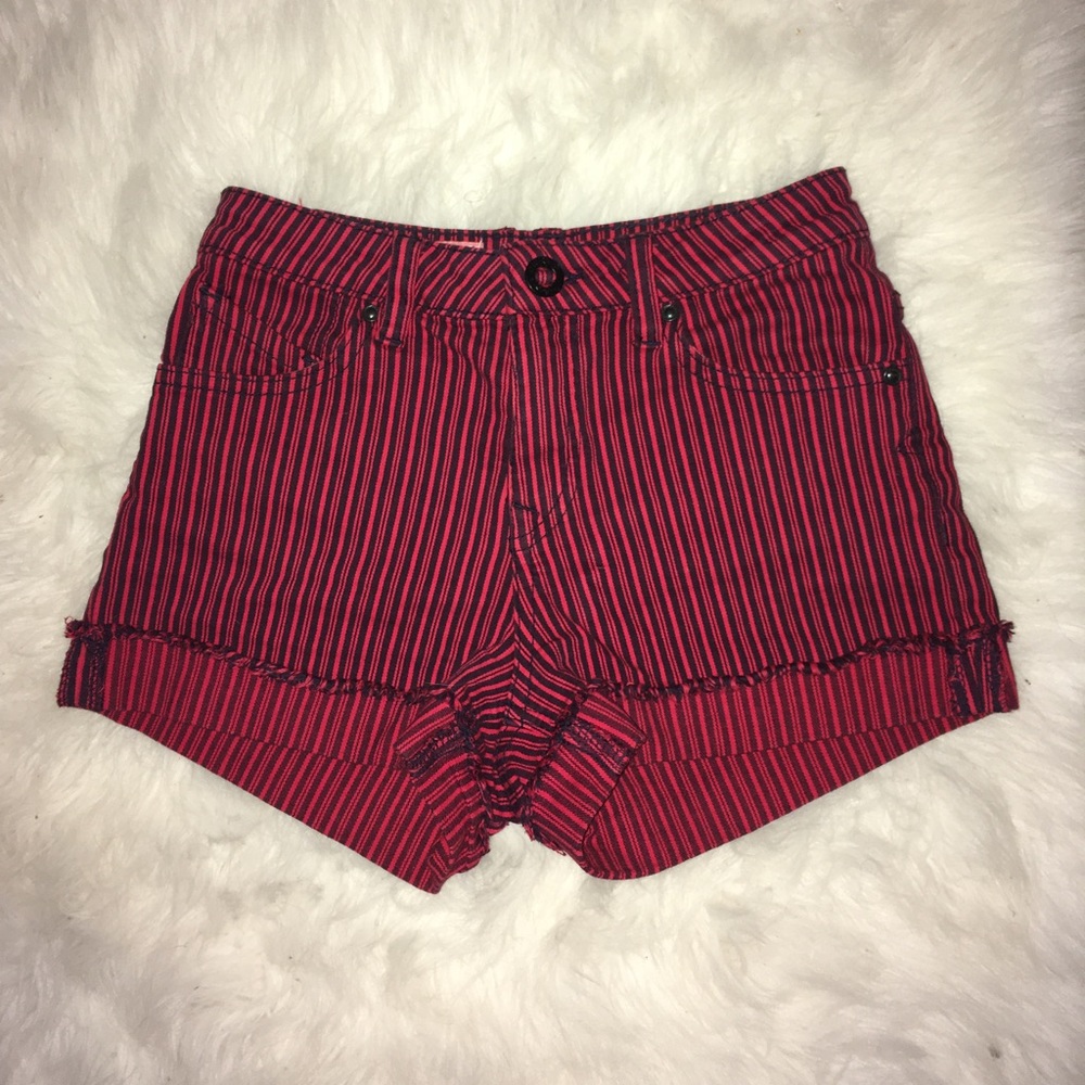 Red striped volcom shorts